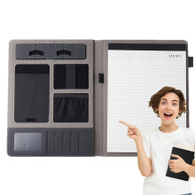 Multifunctional business binder, A4, multifunctional business binder, briefcase for men and women, for office, conference room, black