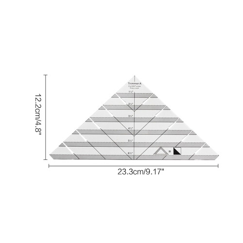 Acrylic specially shaped for triangle sewing line quilt template fabric cutting Ref: 5251 1