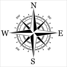 A3 A4 A5 and Larger Sizes Mandala Compass2 Reusable Mylar Wind Rose 50x50cm