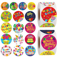 Kleurrijke verjaardagsfeestje sticker-Stijl 4 plus stijl 5