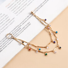 ZW527 Nasenringe Hoop Kette Quaste Goldfarbe OS