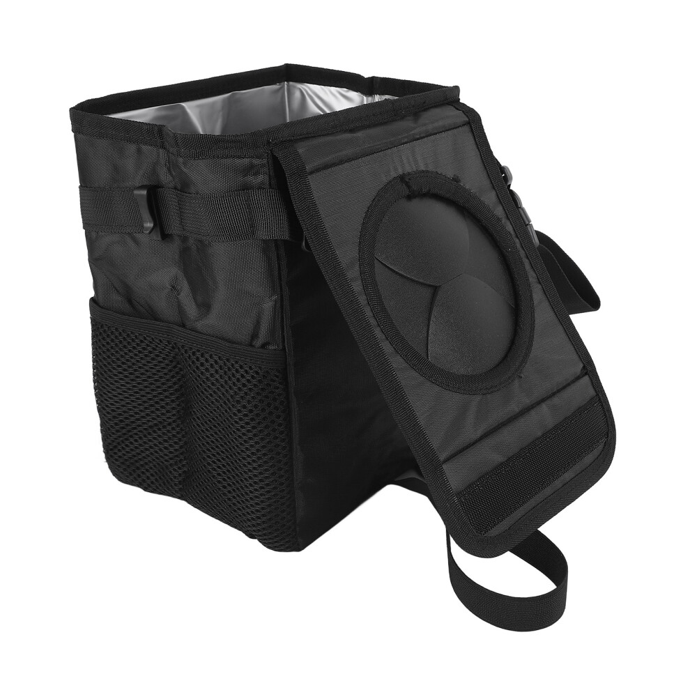 Waterproof Lining Car Garbage Bin Foldable Design With Adjustable Strap Leakproof Detachable Liner Space Saving Multi Function Use In Vehicles As 9190834861289