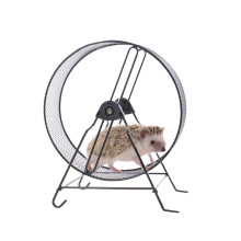 Hamster Wheel Toy, Metal Pet Exercise Balance Bike Toy Quiet Spinner for Rats Gerbils Hedgehog Chinchilla Guinea Pig Ferret (Black)