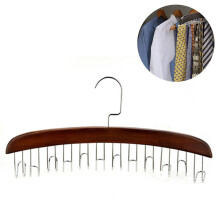 Porta cinture in legno, ideale per organizzare abiti casual, professionali e formali, salvaspazio, con 12 ganci per cravatte, robusto e durevole.