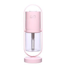 Cumhachtaithe ag USB le haghaidh Taistil, Taiseoir Mini Inaistrithe le Ceo Fuar Oibriú Ciúin Rothlú 360 Céim Solas Oíche Múchadh Uathoibríoch