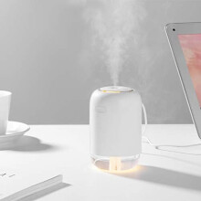 Mini umidificatore portatile per ufficio, scrivania, casa, viaggio; super silenzioso, ricaricabile tramite USB con luce notturna, spegnimento