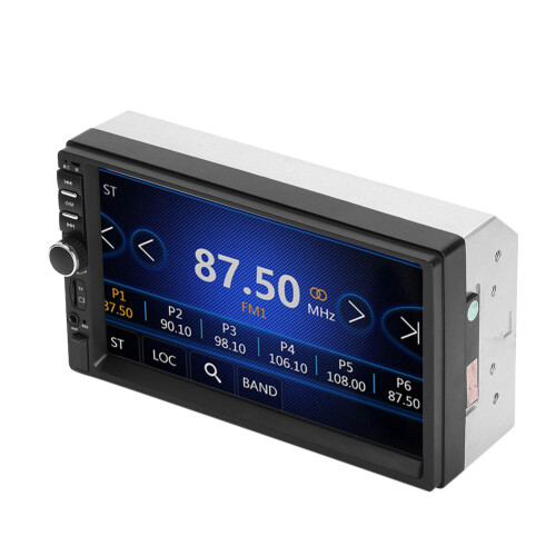 Autoradio Bluetooth 5.3 doppio DIN con schermo touch screen ad alta fedeltà e ingresso per telecamera posteriore, compatibile con Android Auto e 2