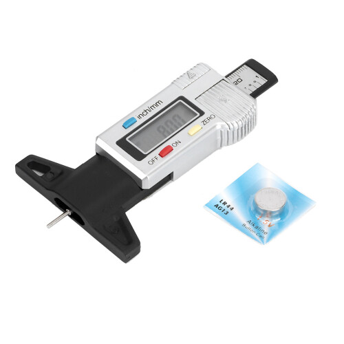 Car Tyre Thread Depth Gauge 0~25.4mm Alloy White 1