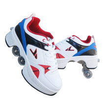 DoubleRow Deform Wheel 2In1 Removable Pulley Skates For Invisible Roller Skate WhiteBlue41