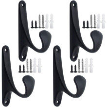 Elegant Design Wall Hooks, Heavy Duty With Screw Hole Hidden, Durable Zinc Alloy, 4 Pieces Set