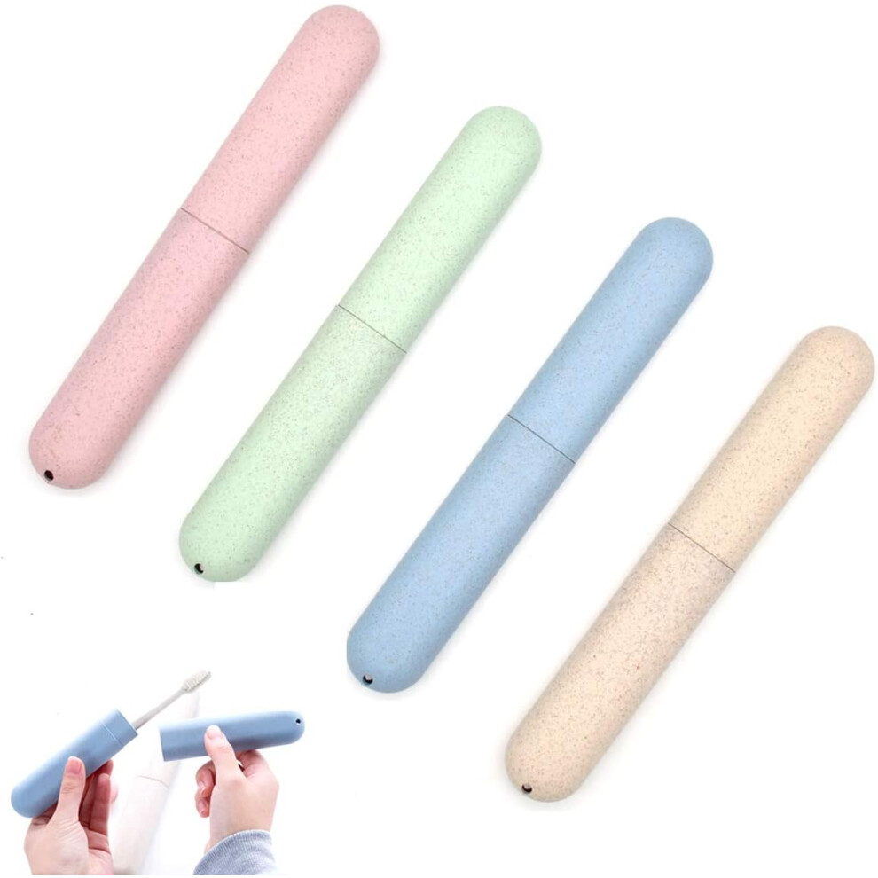 Toothbrush Guardian, Travel Toothbrush Case Portable Breathable for Safe Hygiene, Eco-Friendly Material Wheat Straw Durable PP, Double Ventilation Hol