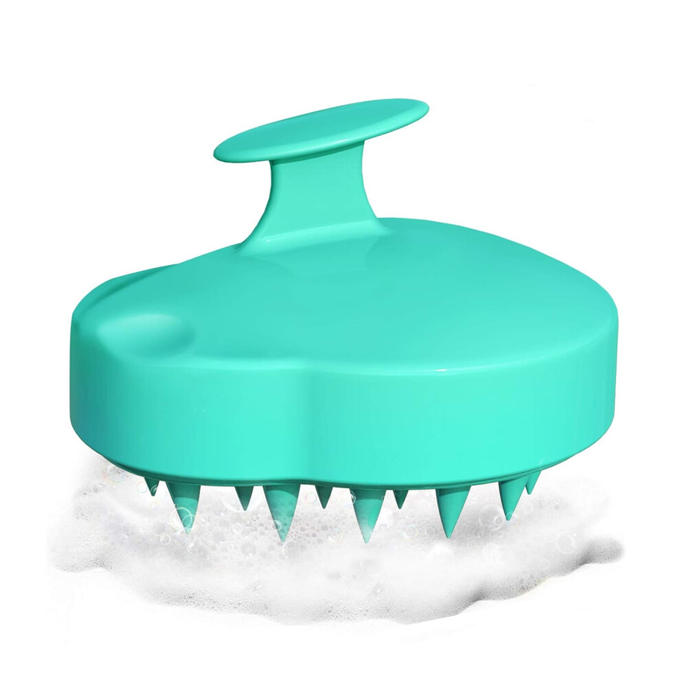 Green Scalp Scrubber With Silicone Bristles, Ergonomic Design For Deep Cleaning And Exfoliation, Update Hair Scalp Massager For Men Women And Pets (Green)
