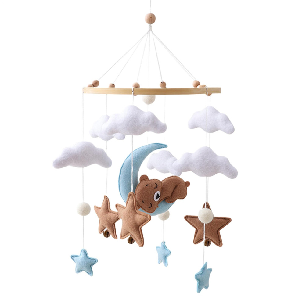 Baby Mobile for Crib, Felt Bear And Cloud Toy, 18Inch Soft Hanging Crib Mobile For Bassinet Cradle Nursery Decor