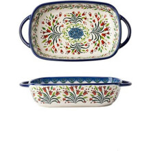 Ceramic Bakeware 2Piece Set With Handle, Rice Bowl, Kitchen Tableware, Color B
