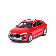 Metal Model Kit 1:32 Audi Q8 Car Model Simulation SixDoor Alloy Car Model with Sound and Light Pullback Collector Toy for Home Decor (Red)