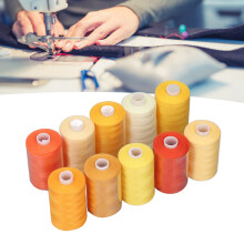 10 Color Yellow Sewing Thread 1000 Yards Polyester Multifunctional