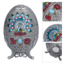 Retro Pfau Zinklegierung Zahnstocher-Spenderbox, 12 cm hoch