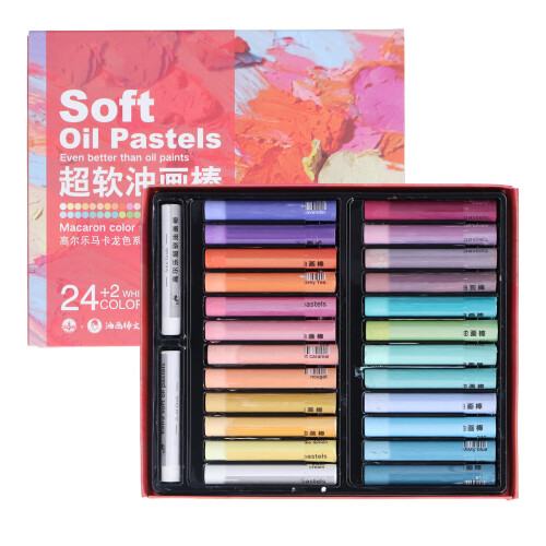 26 Stück Ölpastelle, 24 Farben, weich, cremig, 1