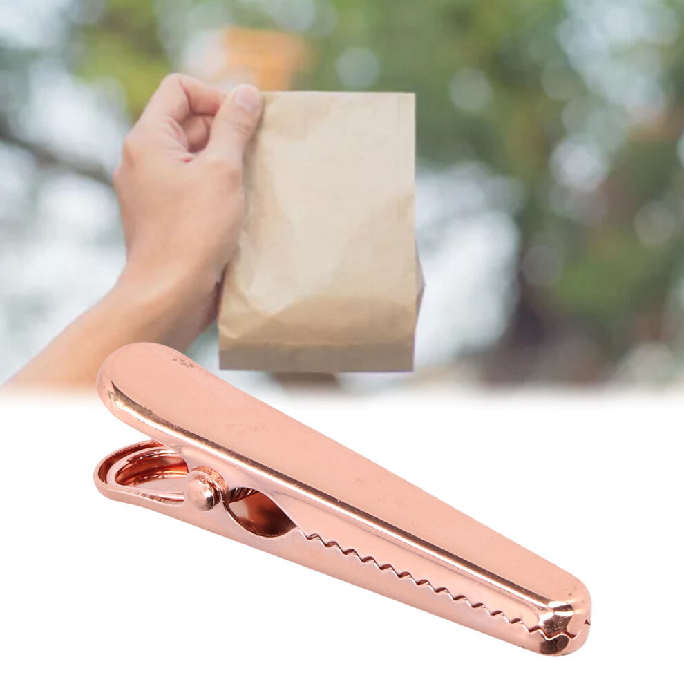 7.9Cm Rose Gold Iron Sealing Clip With Comfortable Handle & Internal Tooth 3251382334994