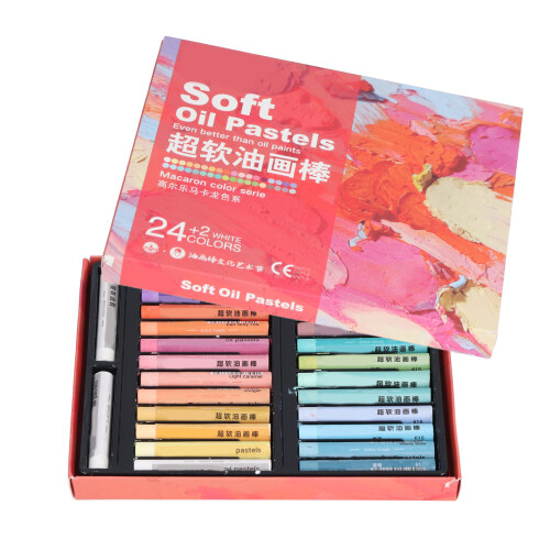 26 Stück Ölpastelle, 24 Farben, weich, cremig, 2