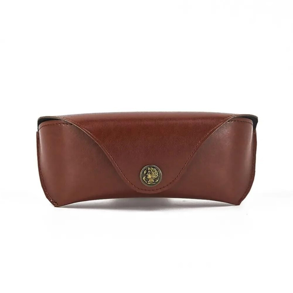 Retro eyeglass case for women, leather, fashionable, wearable, sunglasses box, pouch, accessories, eyeglass case, sunglasses box brown