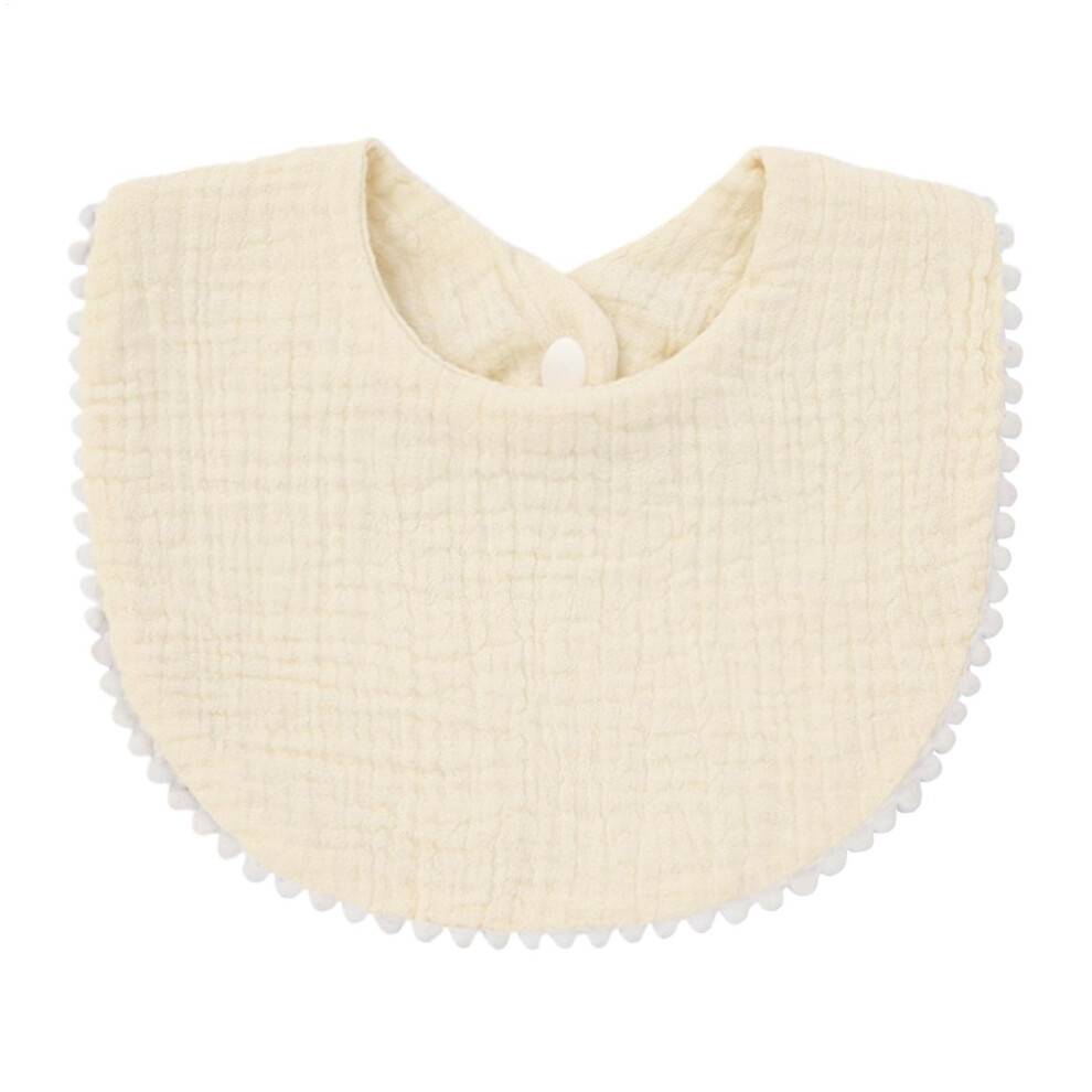 Muslin Drool Bibs For Teething Toddlers Cotton Drooling Bibs Breathable Teething Burp Accessories, Colored Cream