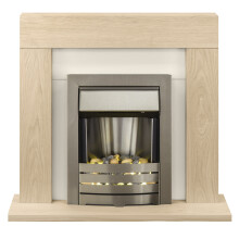 Adam Malmo Electric Fireplace Suite Oak with Helios Electric Fire, 2000 Watt - Refurbished