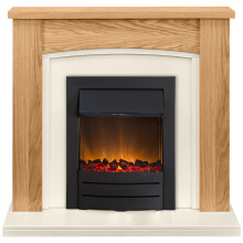 Adam Chilton Fireplace Suite in Oak with Colorado Electric Fire in Black, 39 Inch
