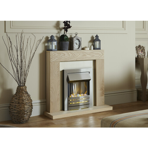 Adam Adam Malmo Electric Fireplace Suite Oak with Helios Electric Fire, 2000 Watt 1