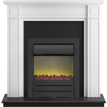 Adam Georgian Fireplace Suite in Pure White with Colorado Electric Fire in Black, 39 Inch