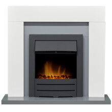 Adam Dakota Fireplace in Pure White & Grey with Colorado Electric Fire in Black, 39 Inch - Refurbished