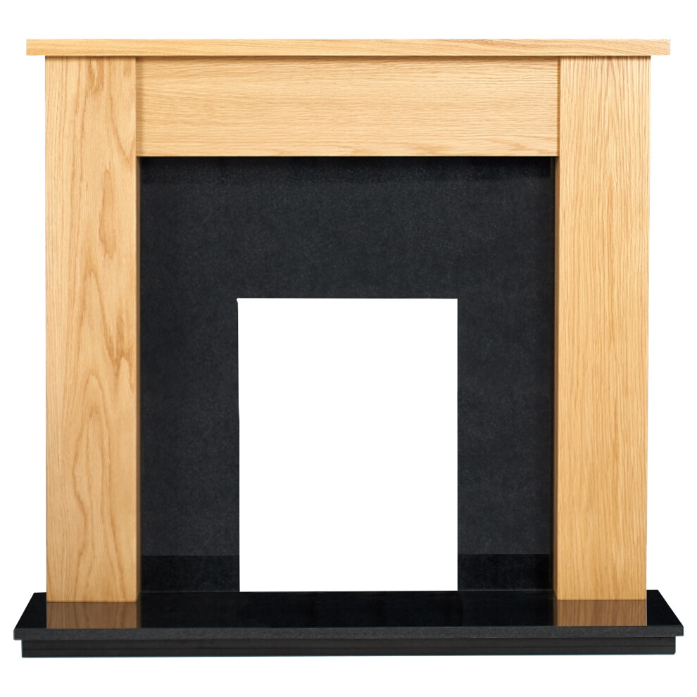Photos - Fireplace Accessory Adam Buxton Fireplace in Oak & Black Granite Stone, 48 Inch 