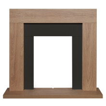 Adam Malmo Fireplace in Oak & Black, 39 Inch