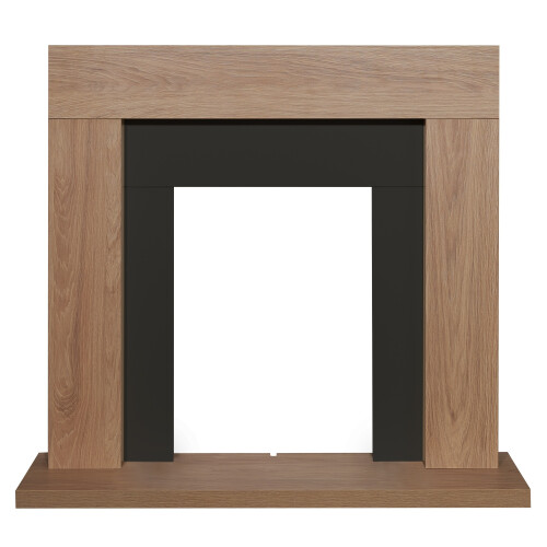 Adam Adam Malmo Fireplace in Oak & Black, 39 Inch