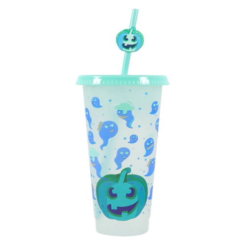 Efficient Halloween Color Changing Plastic Cup 710ML With-blue