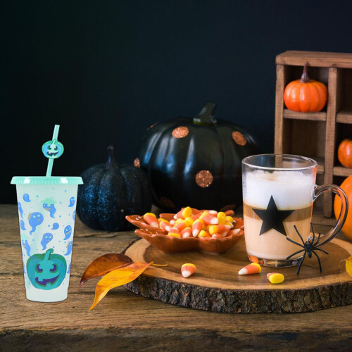 Efficient Halloween Color Changing Plastic Cup 710ML With-blue 2