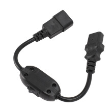 Cable de extensión con interruptor de encendido/apagado IEC320C14 a C13 macho/hembra, resistente al fuego, al agua y al calor, diseño reforzado.
