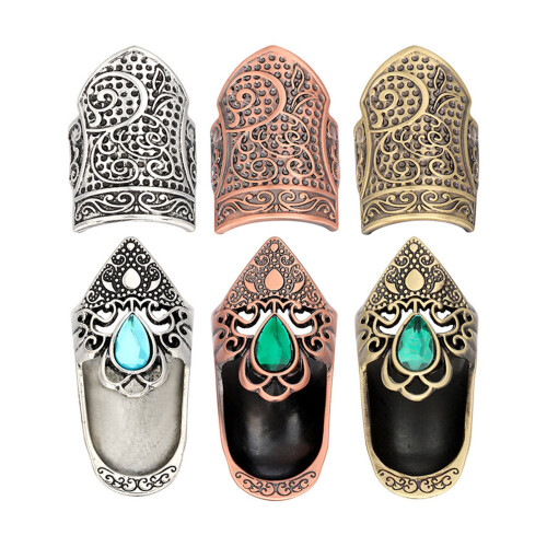 2Pcs Retro Metal Thimble Finger Tip Protector-    A 1