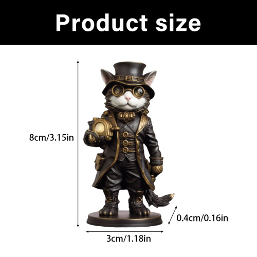 Steampunk Inventor Cats Sculpture-Cat statue D Ornaments 1