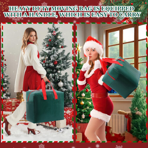 Christmas Storage Bag PE Materials Waterproof Holiday-Green 2
