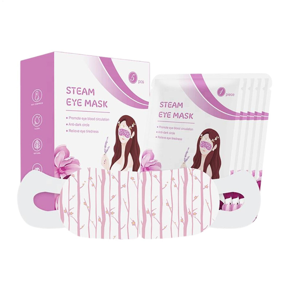 Lavender Eye Warming Compressor, Hot Eye Masks, 5 Packs, Sleep Masks, Warm Eye Compresses For Dry Eyes, Relieve Eye Fatigue