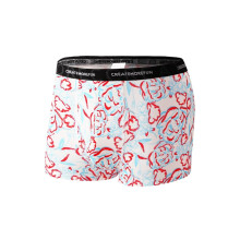 Men's Ice Silk Boxer Shorts Floral Print Skinfriendly Underwear Red M