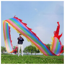 Dragon dance ribbons, fitness dragon dance, outdoor fitness dragon design, twisting and shaking, park exercise bands for older adults (800cm)