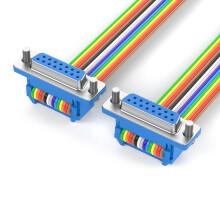 DB15 Female To Female Cable Rainbow Flat Ribbon Cable For Computer And Machine Tool Connection 800cm 1000cm 500cm