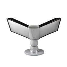 Wall paneling with adjustable flipfile holder, 10 doublesided display pockets, wallmounted, reference shelf, 10 pages, one color.