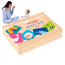 Wooden Club Game, Wood Cards, Animal Association, Flash Cards, Educational Toy