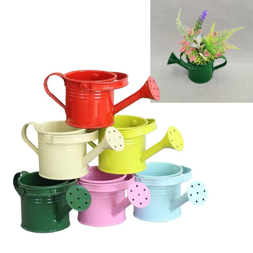 6 Piece Miniature Watering Cans With Reinforced Handle Leakproof 1