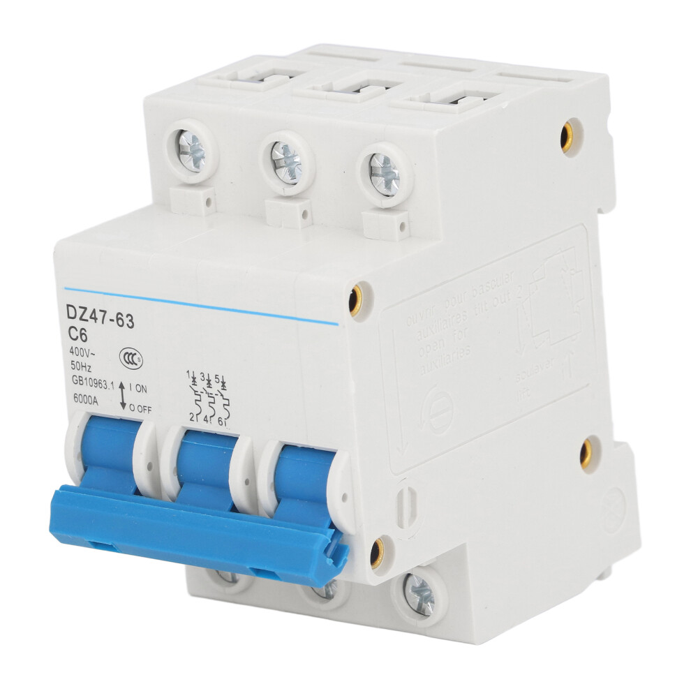 Compact 3P Mcb Pa66 Material 6A 400V 6000A Breaking Din Rail 5071375902553