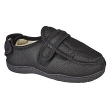 (7/8 UK, Black) Zedzzz Mens Josh Superwide Multi Touch Fastening Slipper