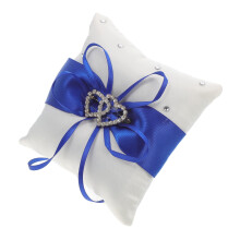 Rhinestone Ring Romantic Ring Holder Cushion for Party Wedding Ceremony Blue